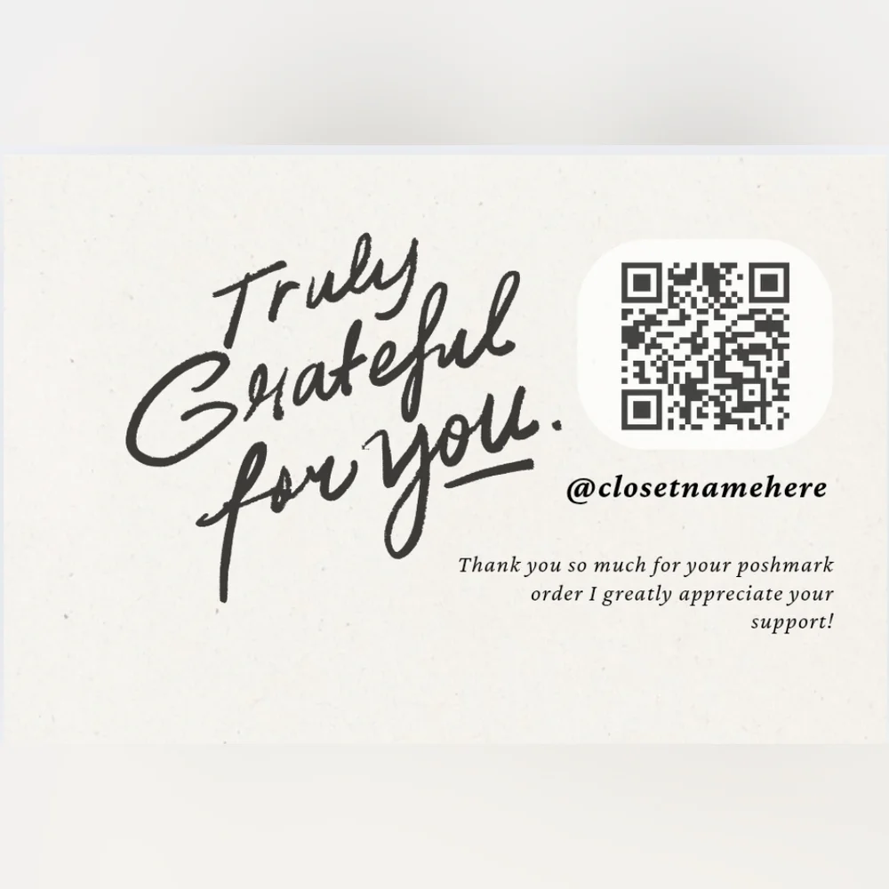 50 Custom 4x6 Cursive Qr Code Thank You Notes Labels/Thank You Stickers